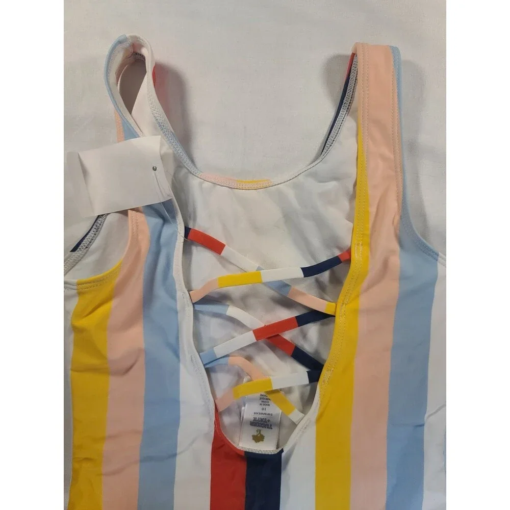 Tucker + Tate Girls Size 10 One Piece Swimsuit Multicolor Stripe